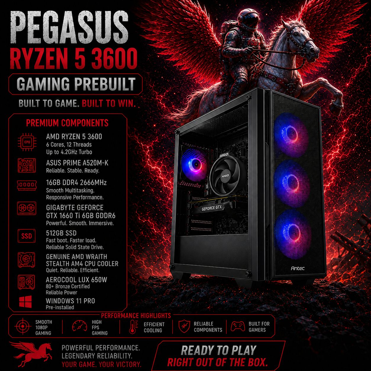 PEGASUS RYZEN 5 3600 GAMING PREBUILT