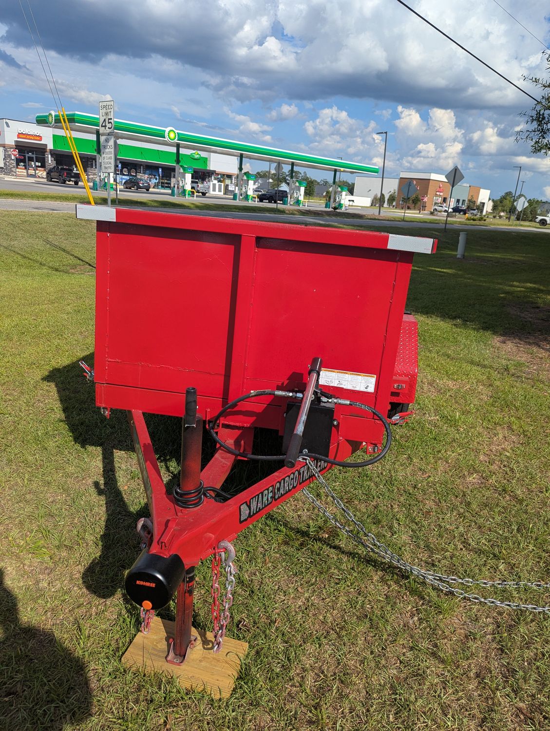​4x8 Single Axle Red Dump Trailer