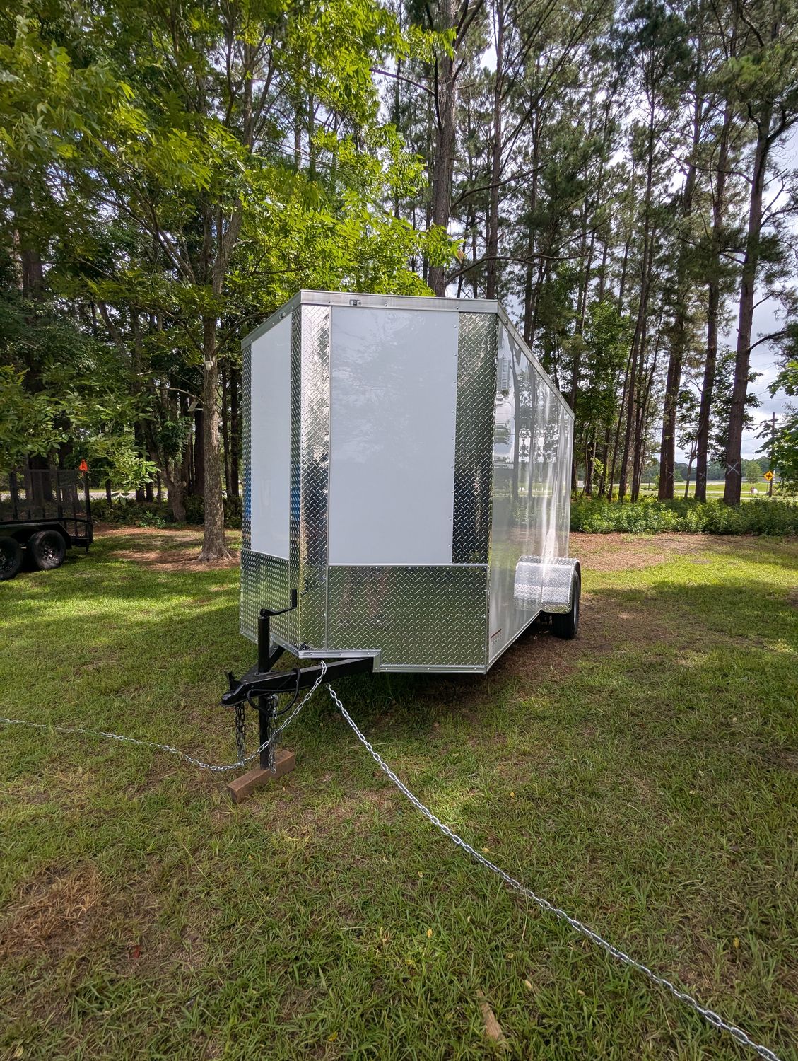 6x12 Single Axle Enclosed Trailer - White