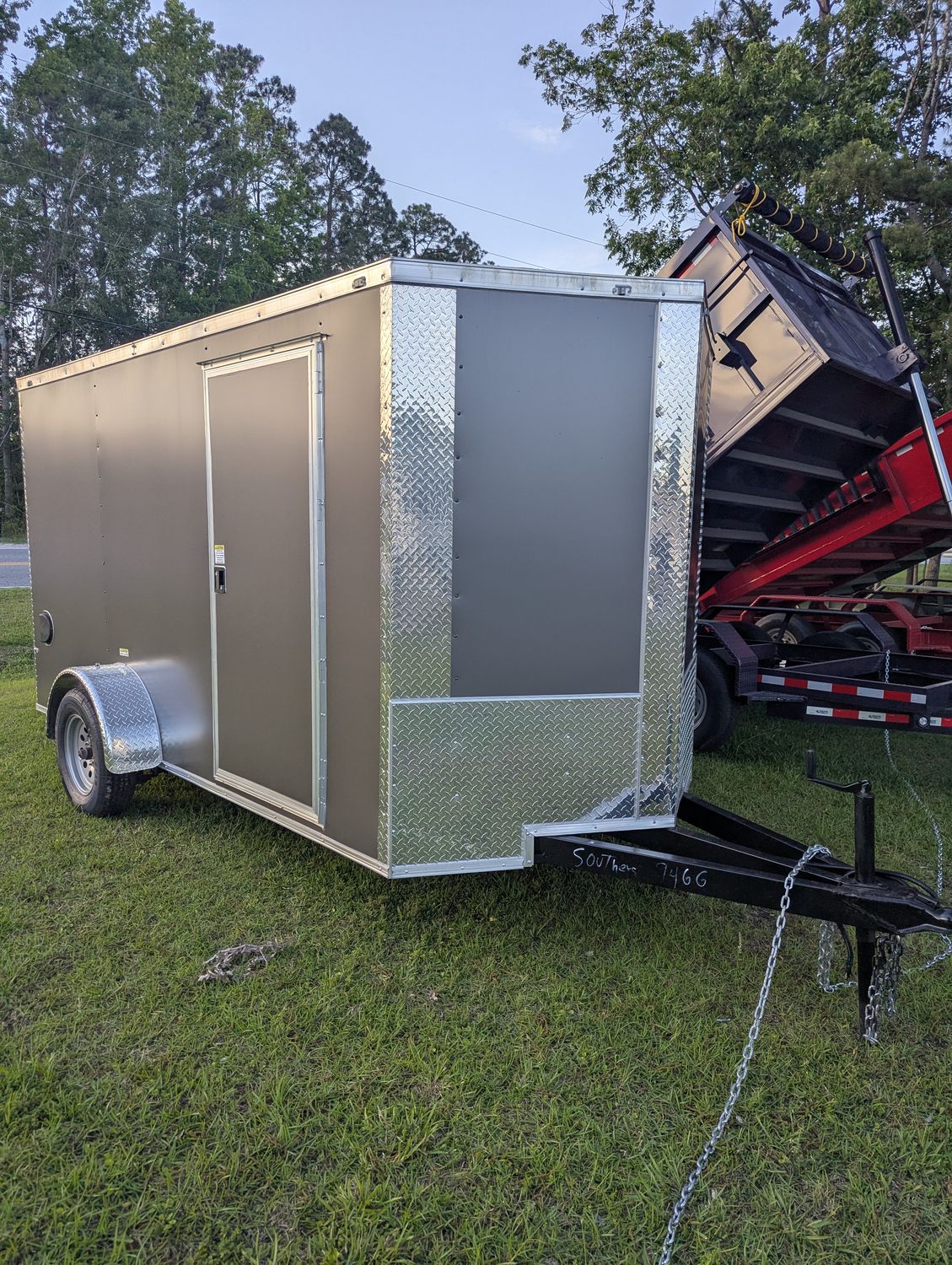 6x12 Single Axle Enclosed Trailer - Charcoal