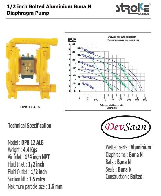 Diaphragm Pump DPB 12 ALB Pompa Diafragma Stroke 1/2"