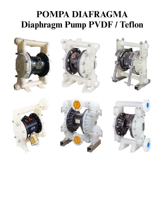 Polyvinylidene Fluoride (PVDF) Teflon Pneumatic Diaphragm Pump