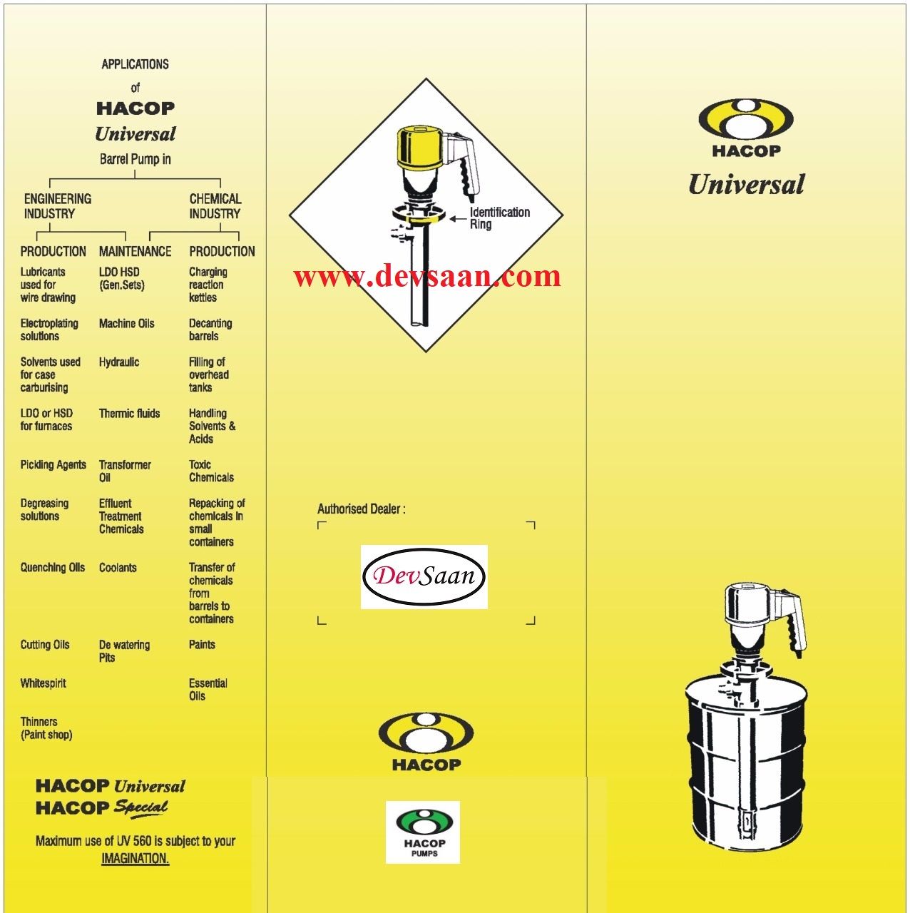 Drum Pump Polypropylene UV 560 P Pompa Drum Pneumatik