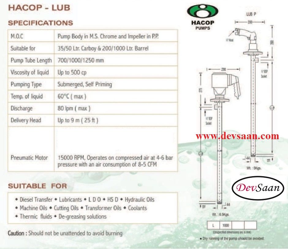 Drum Pump Mild Steel LUB-P Pompa Drum Pneumatik