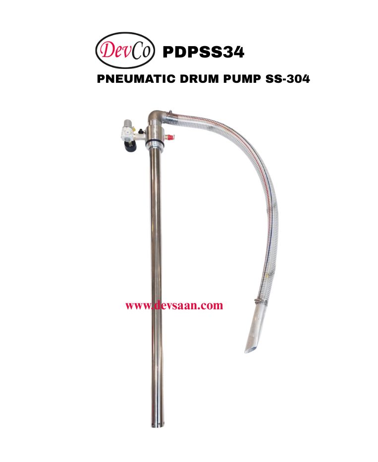 Pneumatic Drum Pump SS-304 Vacuum Suction PDPSS34