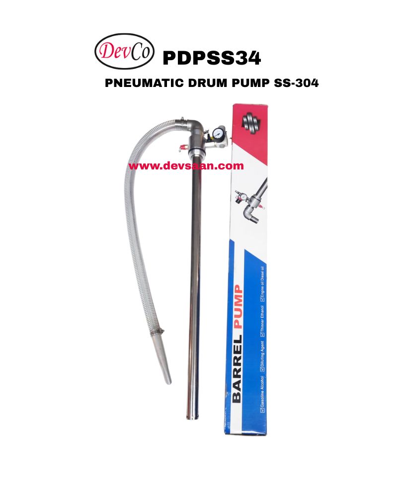 Pneumatic Drum Pump SS-304 Vacuum Suction PDPSS34