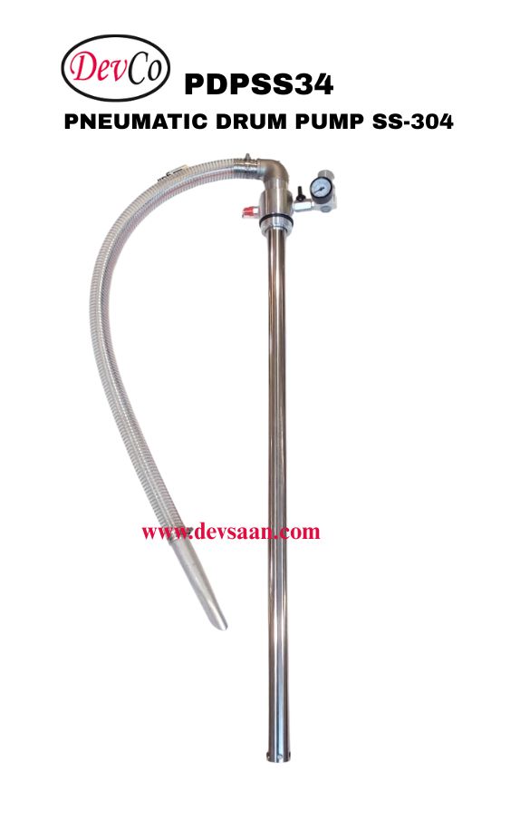 Pneumatic Drum Pump SS-304 Vacuum Suction PDPSS34