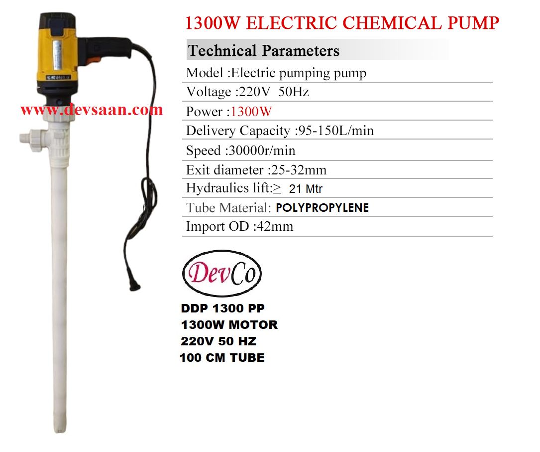 Drum Pump Polypropylene DDP 1300 PP Pompa Drum 100 Cm