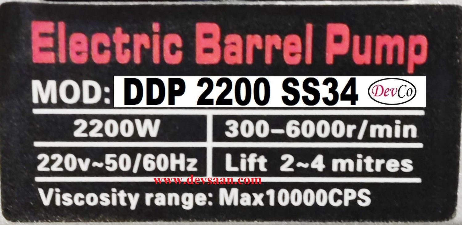 Drum Pump SS-304 DDP 2200 SS34 Pompa Drum