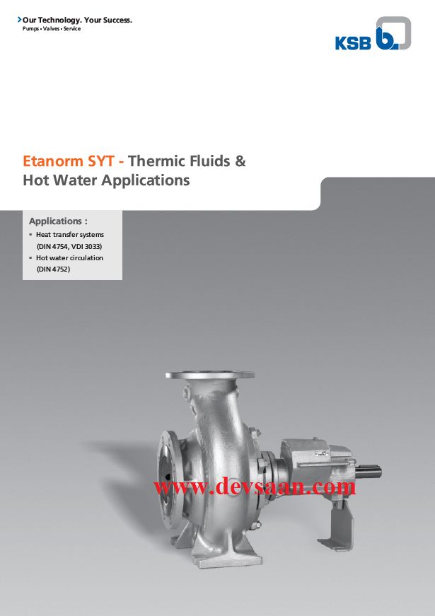 Thermic Fluid Pump Etanorm SYT ETNY 040-025-200 Pompa Sentrifugal Oli Panas