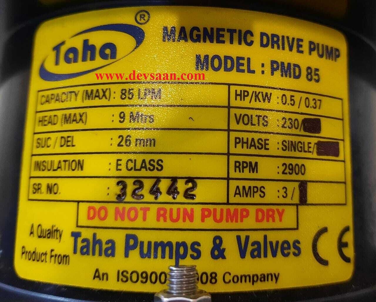 Polypropylene Magnetic Drive Pump PMD-85 Pompa Magnetik