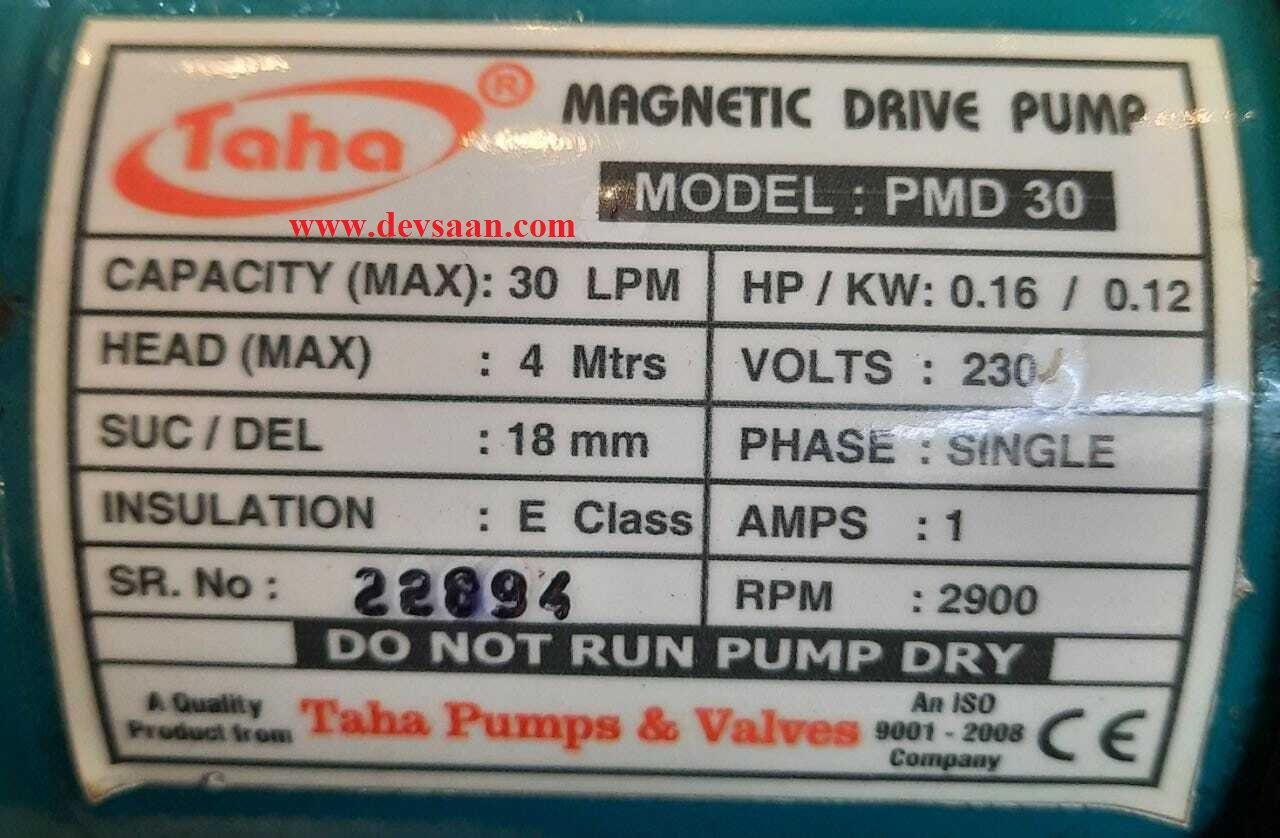 PVDF Magnetic Drive Pump PMD-30 Pompa Magnetik