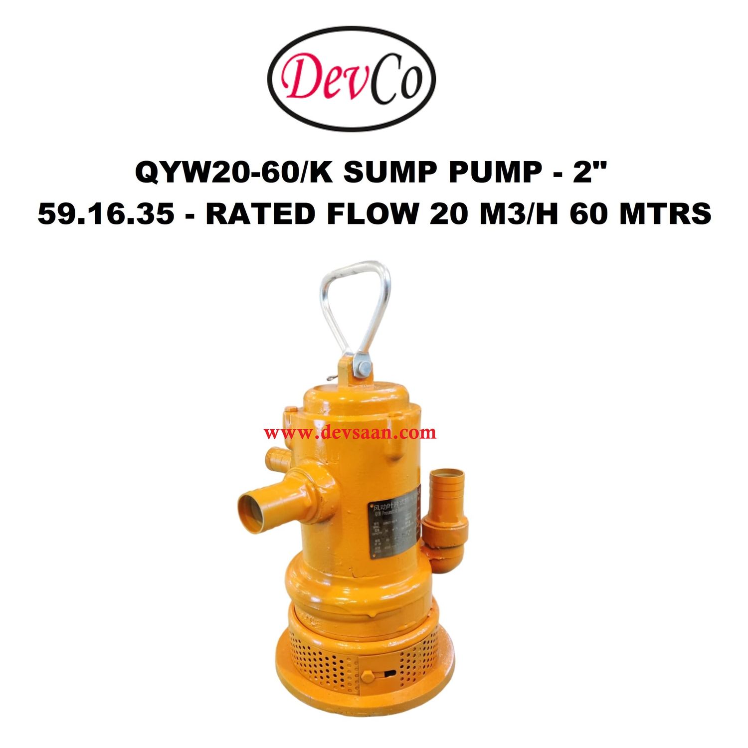 Pneumatic Sump Pump QYW20-60/K Pompa Celup Pneumatik 2"