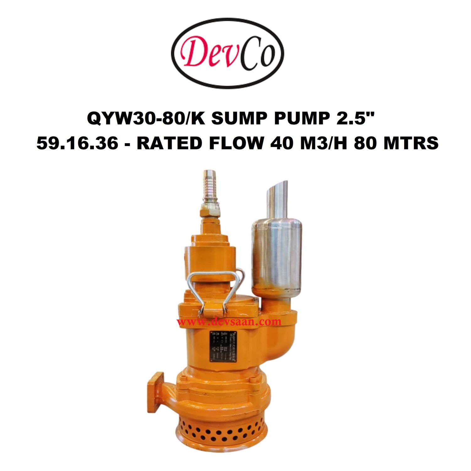 Pneumatic Sump Pump QYW30-80/K Pompa Celup Pneumatik 2,5"