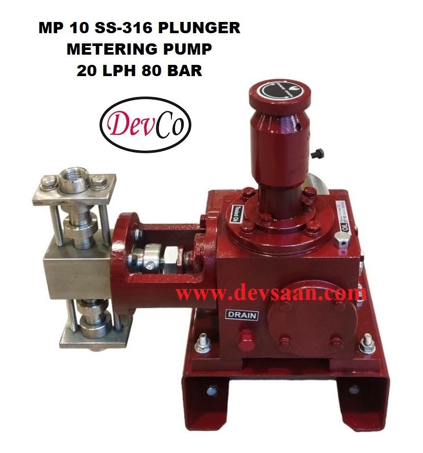 Pompa Dosing MP12080 SS-316 Plunger Metering Pump 20 LPH 80 Bar