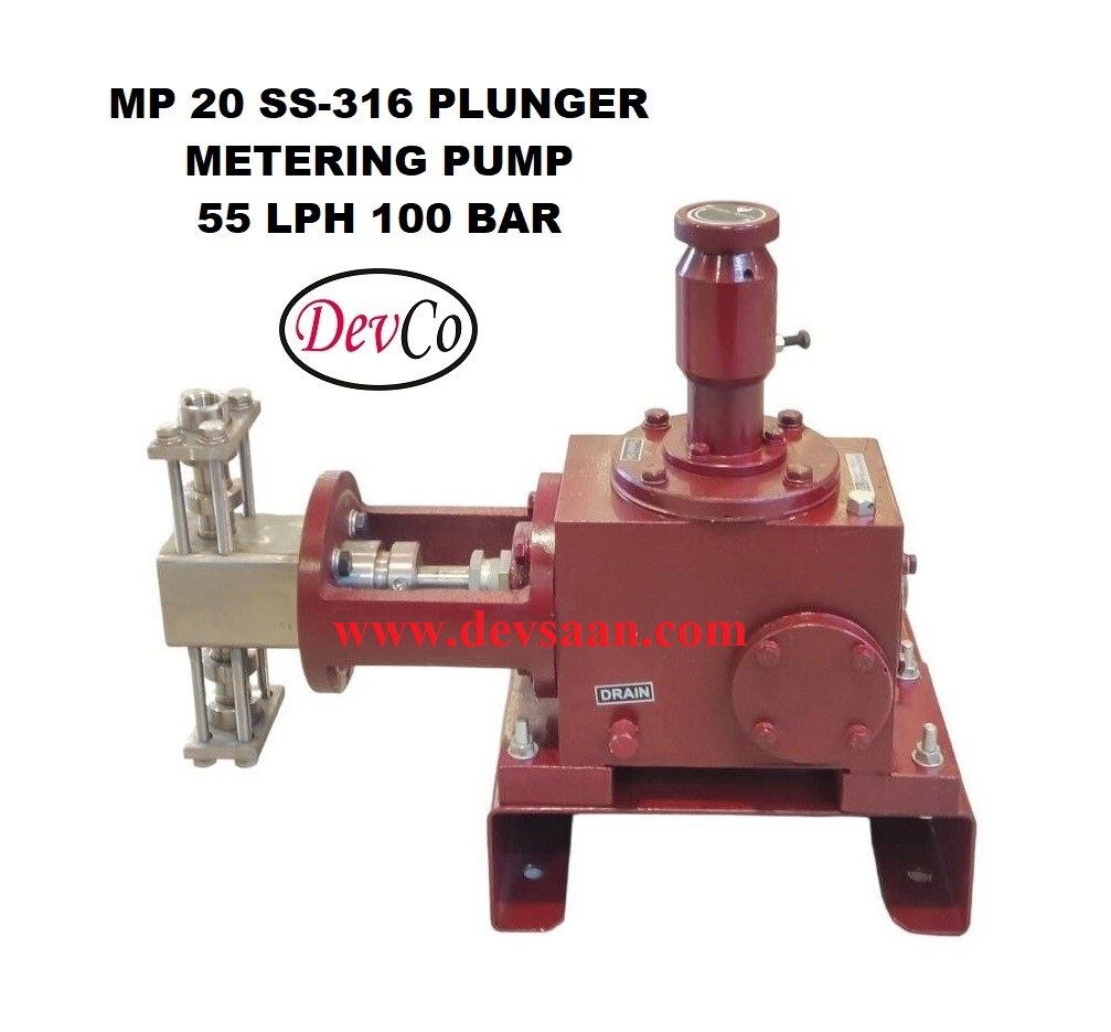 Pompa Dosing MP255100 SS-316 Plunger Metering Pump 55 LPH 100 Bar