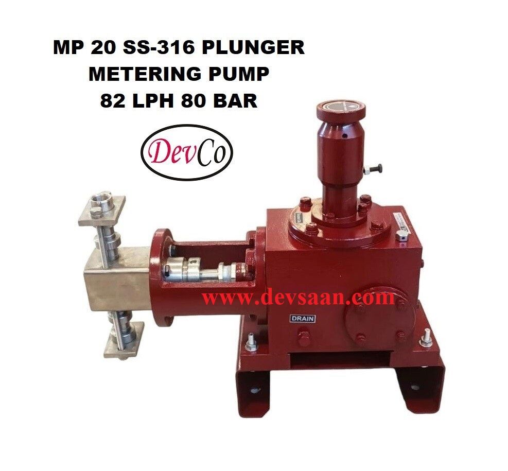 Pompa Dosing MP28280 SS-316 Plunger Metering Pump 82 LPH 80 Bar