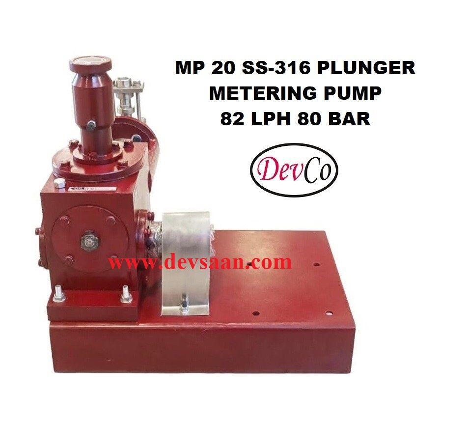 Pompa Dosing MP28280 SS-316 Plunger Metering Pump 82 LPH 80 Bar