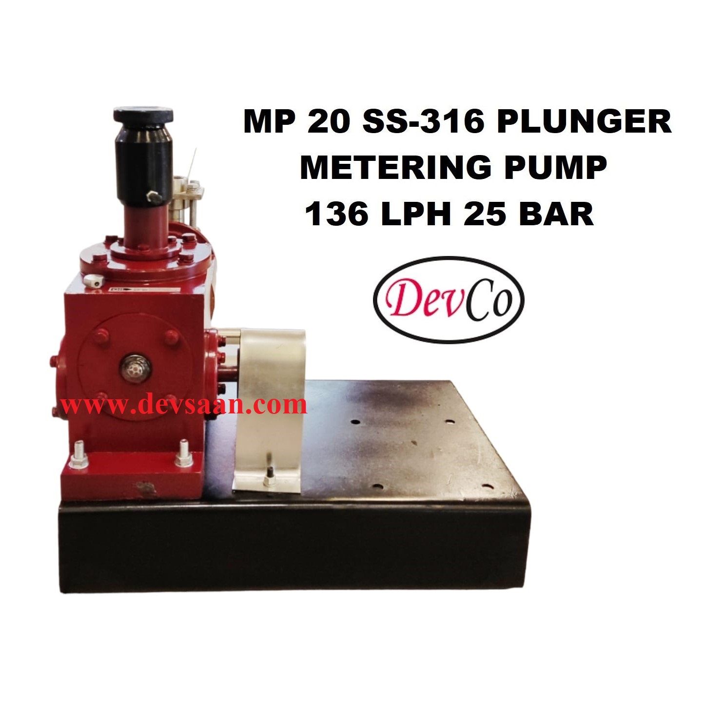 Pompa Dosing MP213625 SS-316 Plunger Metering Pump 136 LPH 25 Bar