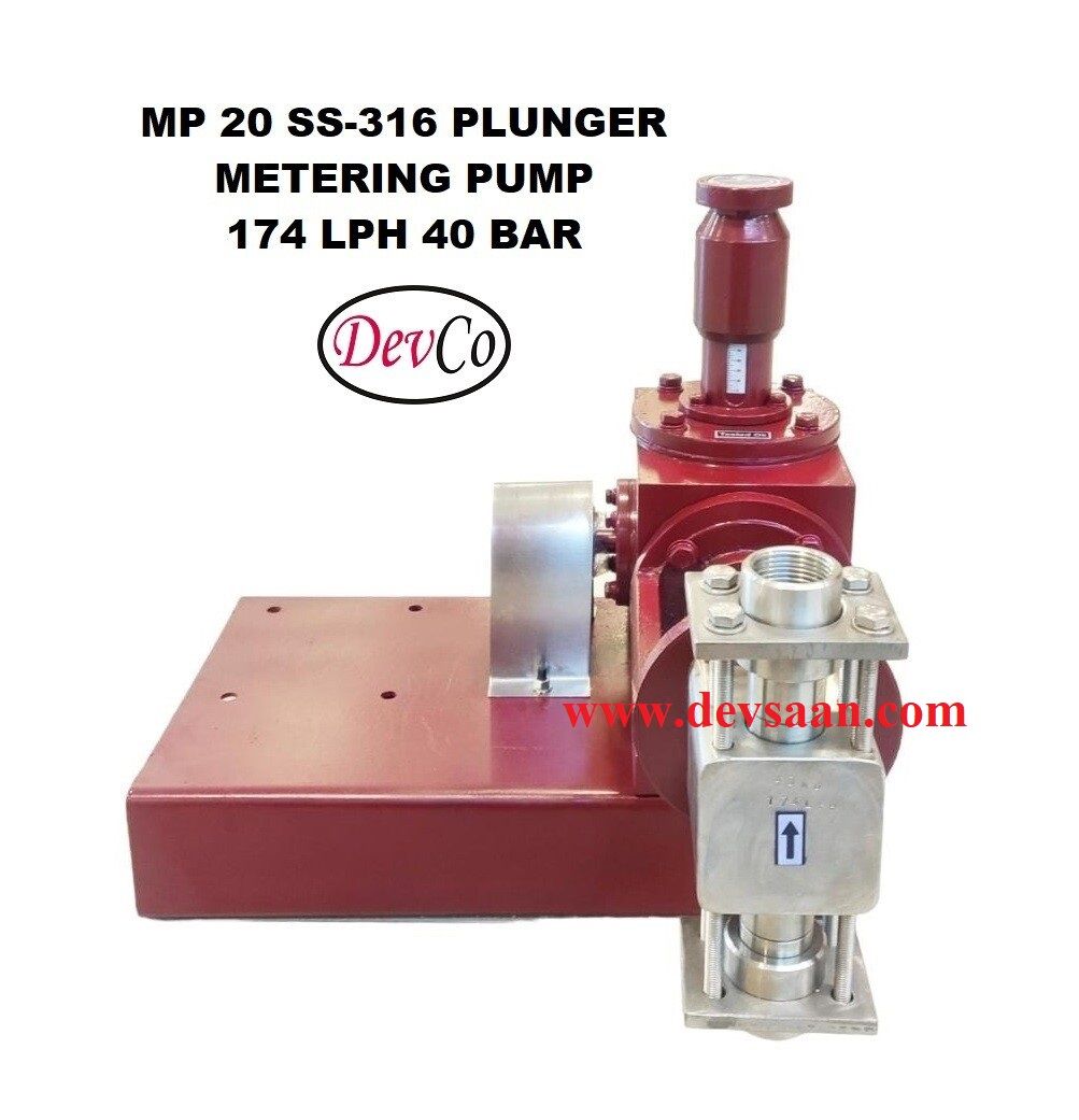 Pompa Dosing MP217440 SS-316 Plunger Metering Pump 174 LPH 40 Bar