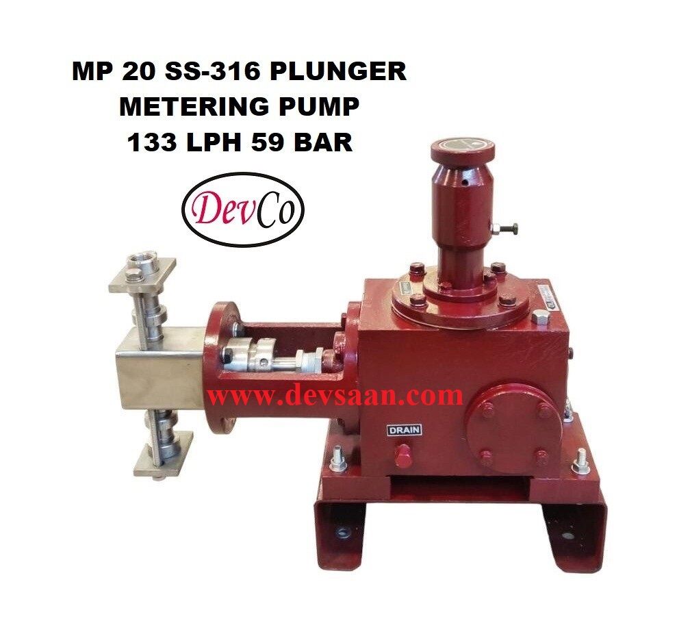 Pompa Dosing MP213359 SS-316 Plunger Metering Pump 133 LPH 59 Bar