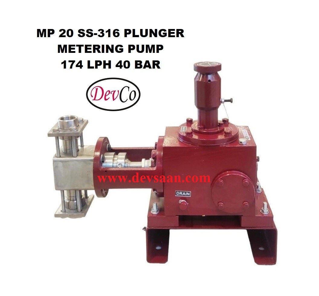 Pompa Dosing MP217440 SS-316 Plunger Metering Pump 174 LPH 40 Bar