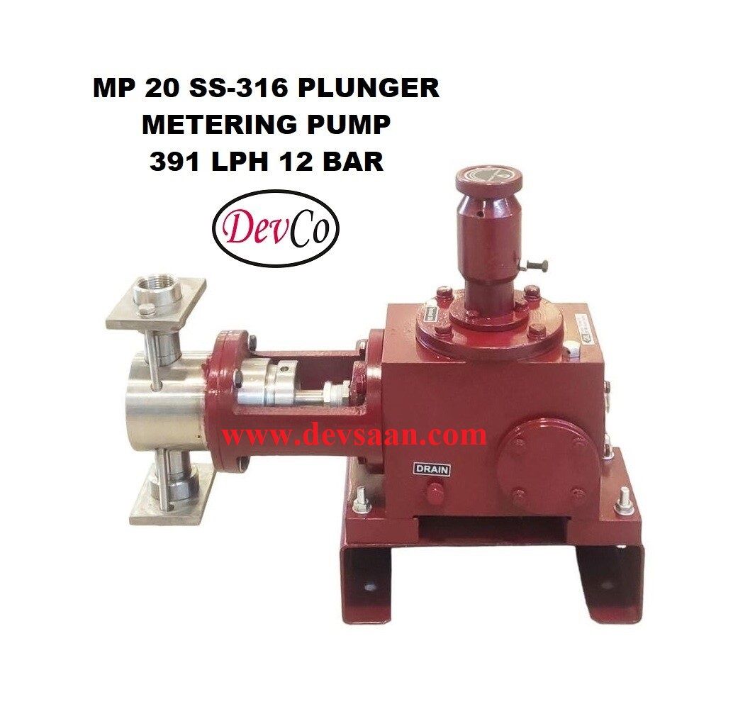 Pompa Dosing MP239112 SS-316 Plunger Metering Pump 391 LPH 12 Bar
