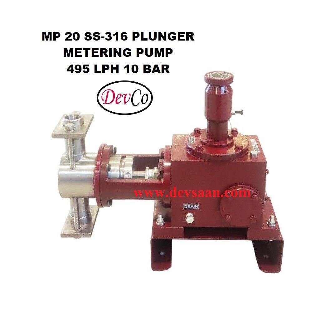 Pompa Dosing MP249510 SS-316 Plunger Metering Pump 495 LPH 10 Bar