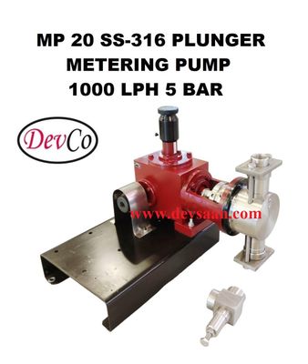 Pompa Dosing MP210005 SS-316 Plunger Metering Pump 1000 LPH 5 Bar Pompa Dosing MP210005 SS-316 Plunger Metering Pump 1000 LPH 5 Bar