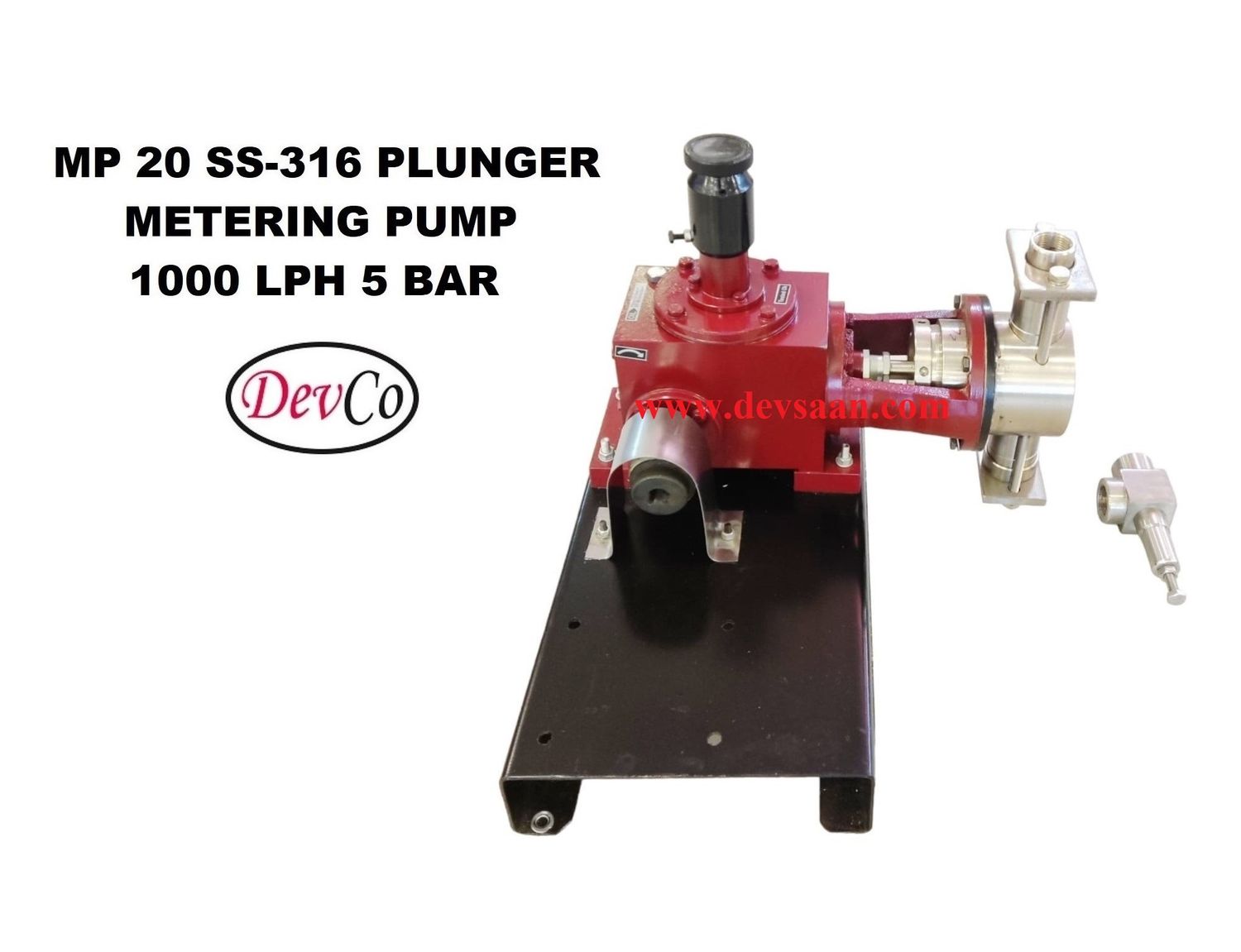 Pompa Dosing MP210005 SS-316 Plunger Metering Pump 1000 LPH 5 Bar