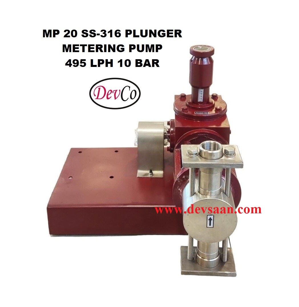 Pompa Dosing MP249510 SS-316 Plunger Metering Pump 495 LPH 10 Bar