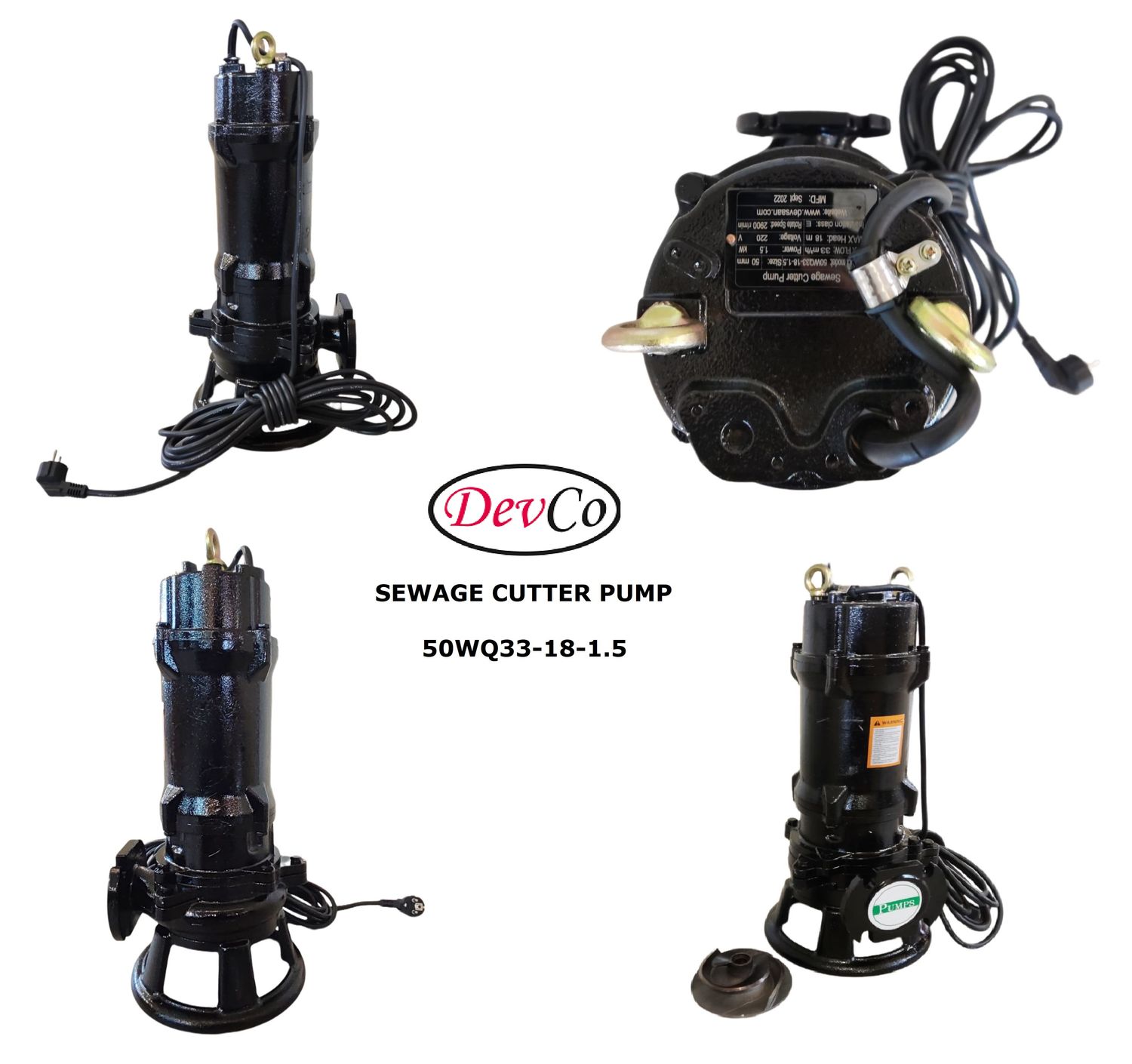 Sewage Cutter Pump 50WQ33-18-1.5 Pompa Celup Air Kotor