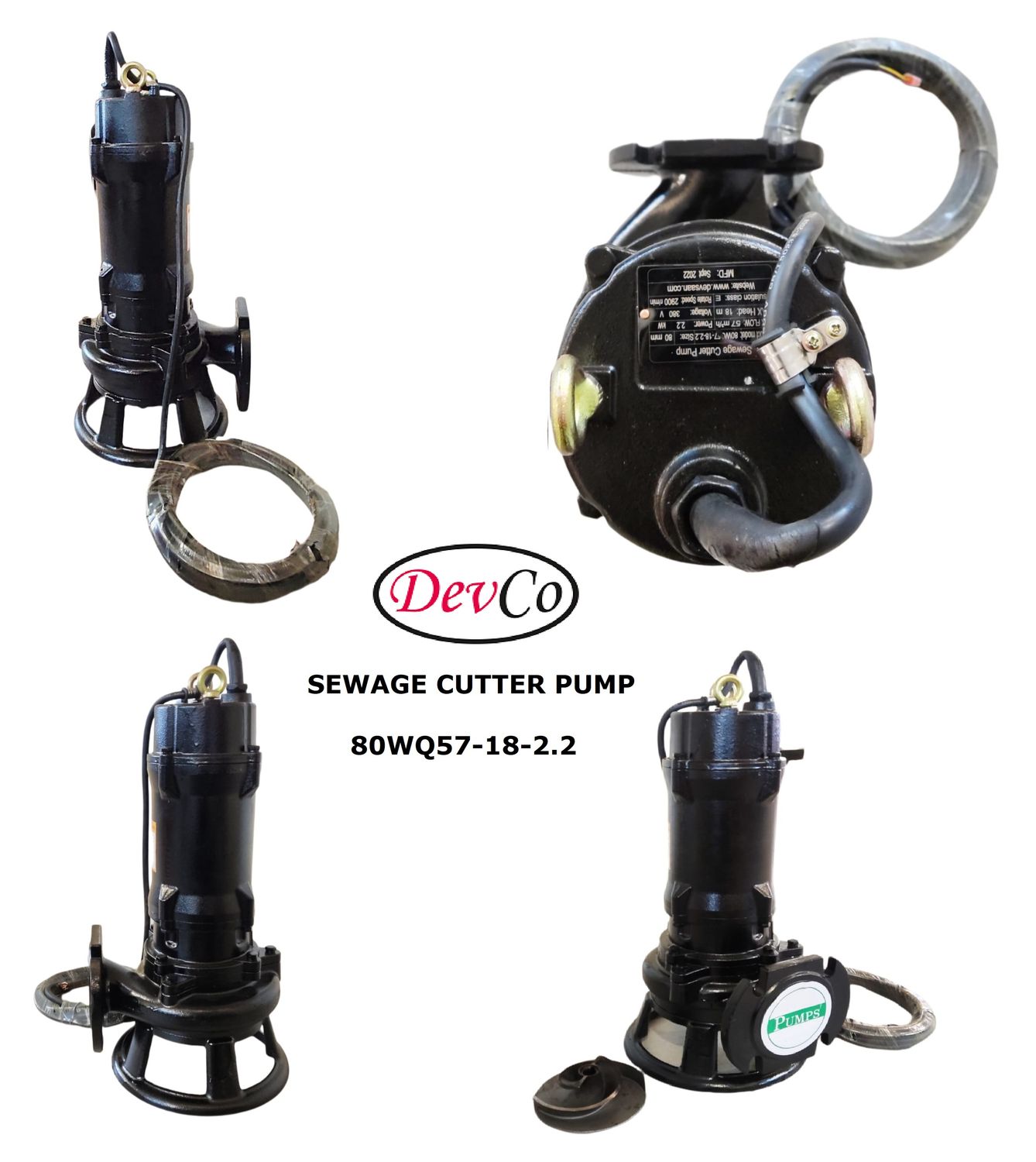 Sewage Cutter Pump 80WQ57-18-2.2 Pompa Celup Air Kotor