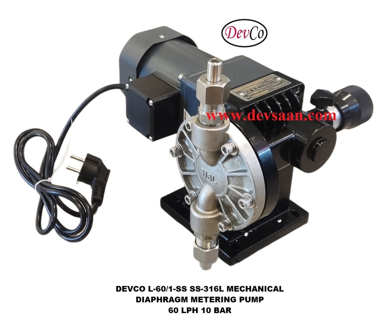 Pompa Dosing L-60-1-SS Mechanical Diaphragm Metering Pump Pompa Dosing L-60-1-SS Mechanical Diaphragm Metering Pump