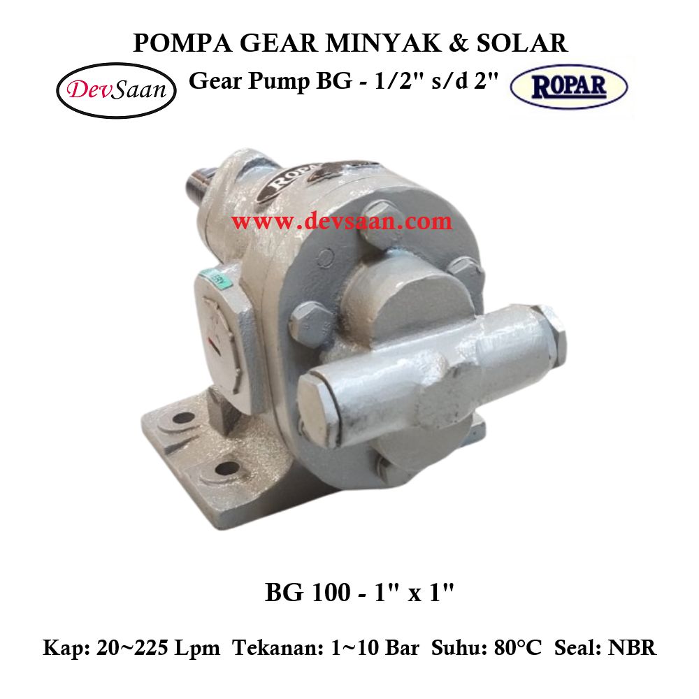 Gear Pump Helikal BG 100 Pompa Roda Gigi