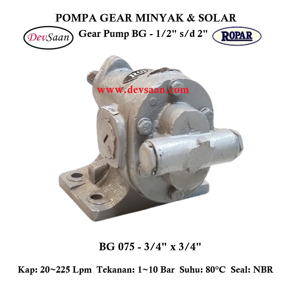 Gear Pump Helikal BG 075 Pompa Roda Gigi