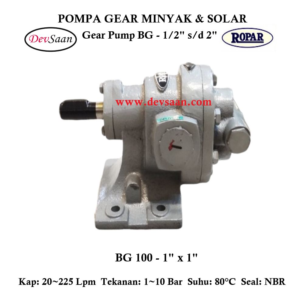 Gear Pump Helikal BG 100 Pompa Roda Gigi