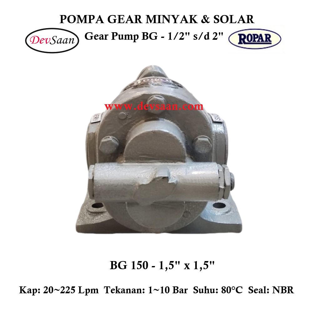 Gear Pump Helikal BG 150 Pompa Roda Gigi