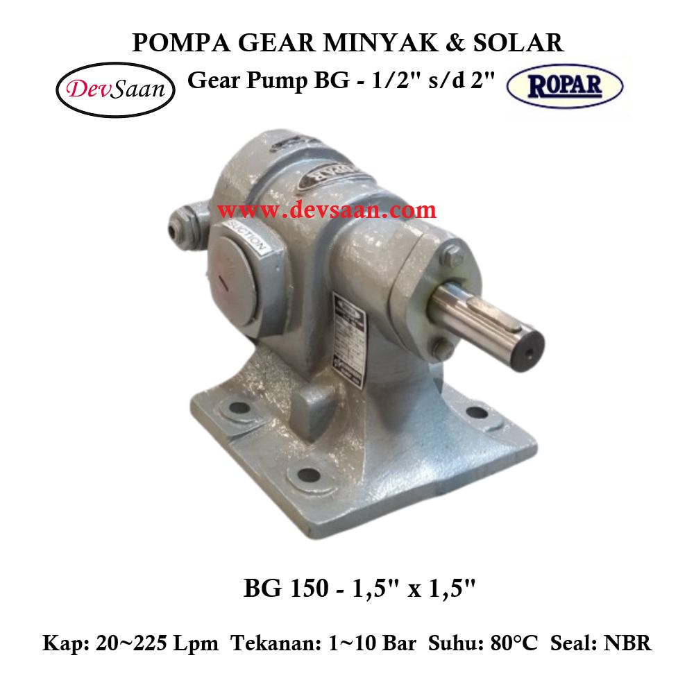Gear Pump Helikal BG 150 Pompa Roda Gigi