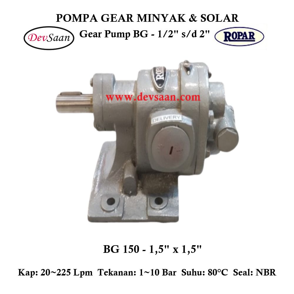 Gear Pump Helikal BG 150 Pompa Roda Gigi