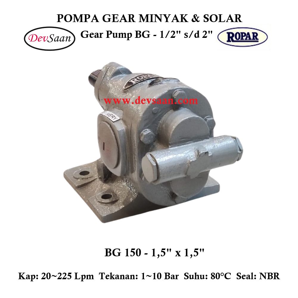 Gear Pump Helikal BG 150 Pompa Roda Gigi