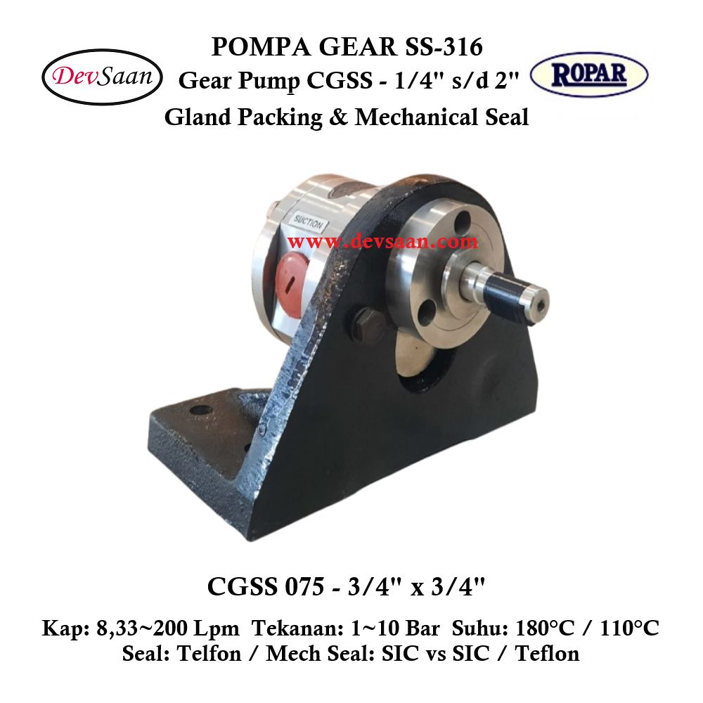 Gear Pump CGSS 075 (GP) Pompa Roda Gigi