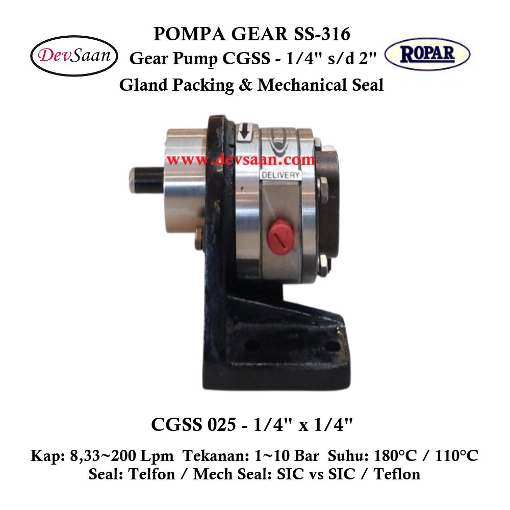 Gear Pump CGSS 025 (MS) Pompa Roda Gigi