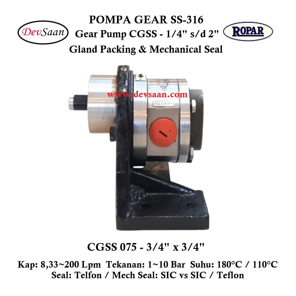 Gear Pump CGSS 075 (MS) Pompa Roda Gigi
