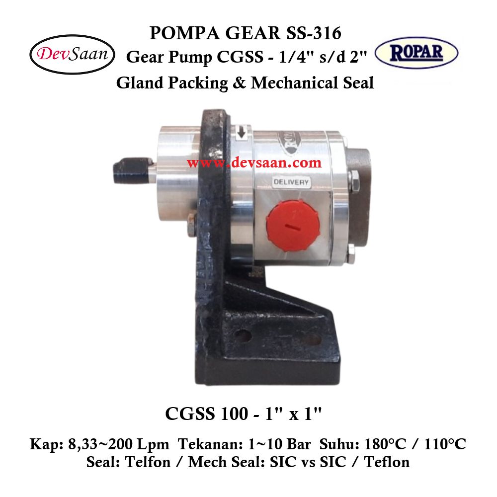 Gear Pump CGSS 100 (MS) Pompa Roda Gigi