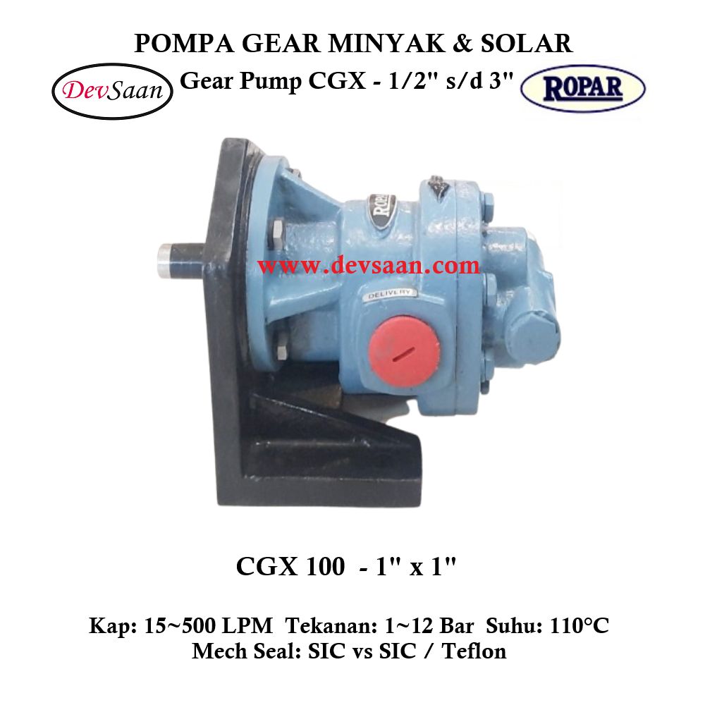 Gear Pump Helikal CGX 100 Pompa Roda Gigi