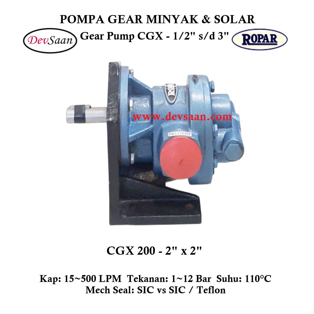 Gear Pump Helikal CGX 200 Pompa Roda Gigi