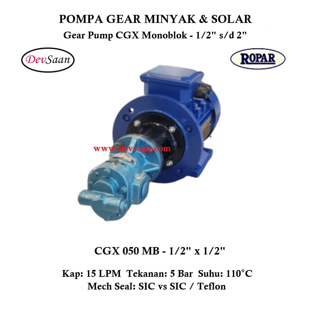 Gear Pump Helikal CGX 050 Pompa Oli Monoblok Pompa Roda Gigi