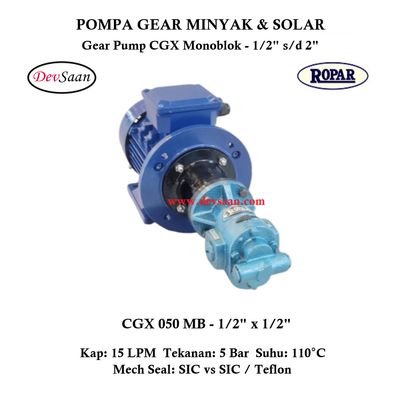 Gear Pump Helikal CGX 050 Pompa Oli Monoblok Pompa Roda Gigi