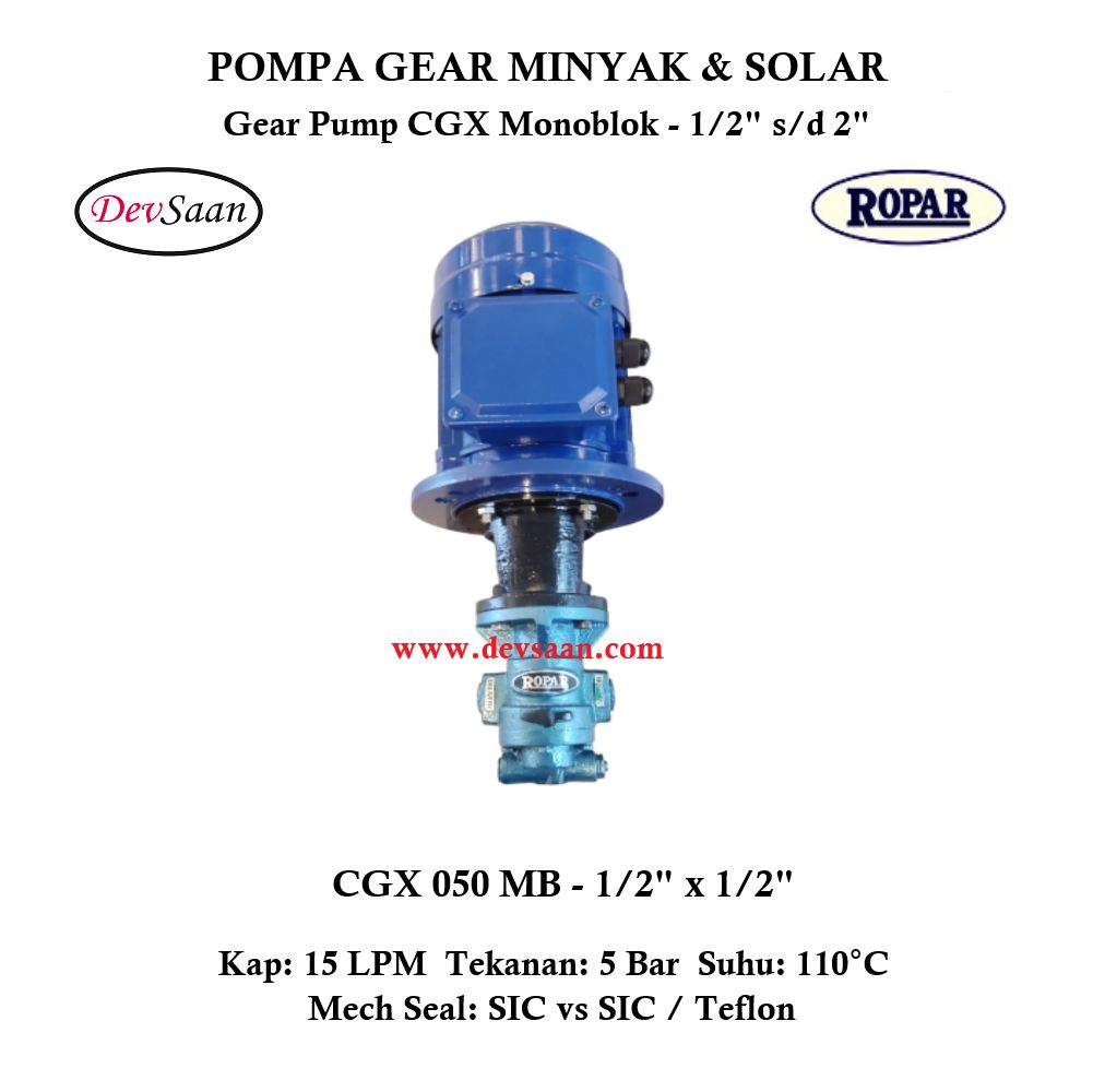 Gear Pump Helikal CGX 050 Pompa Oli Monoblok Pompa Roda Gigi